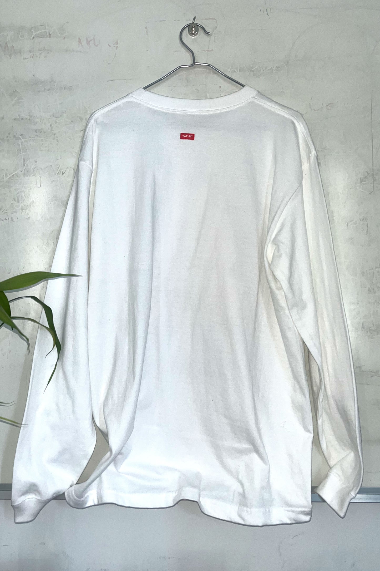 INK WASHED PRINT COTTON LONG SLEEVE T-SHIRT