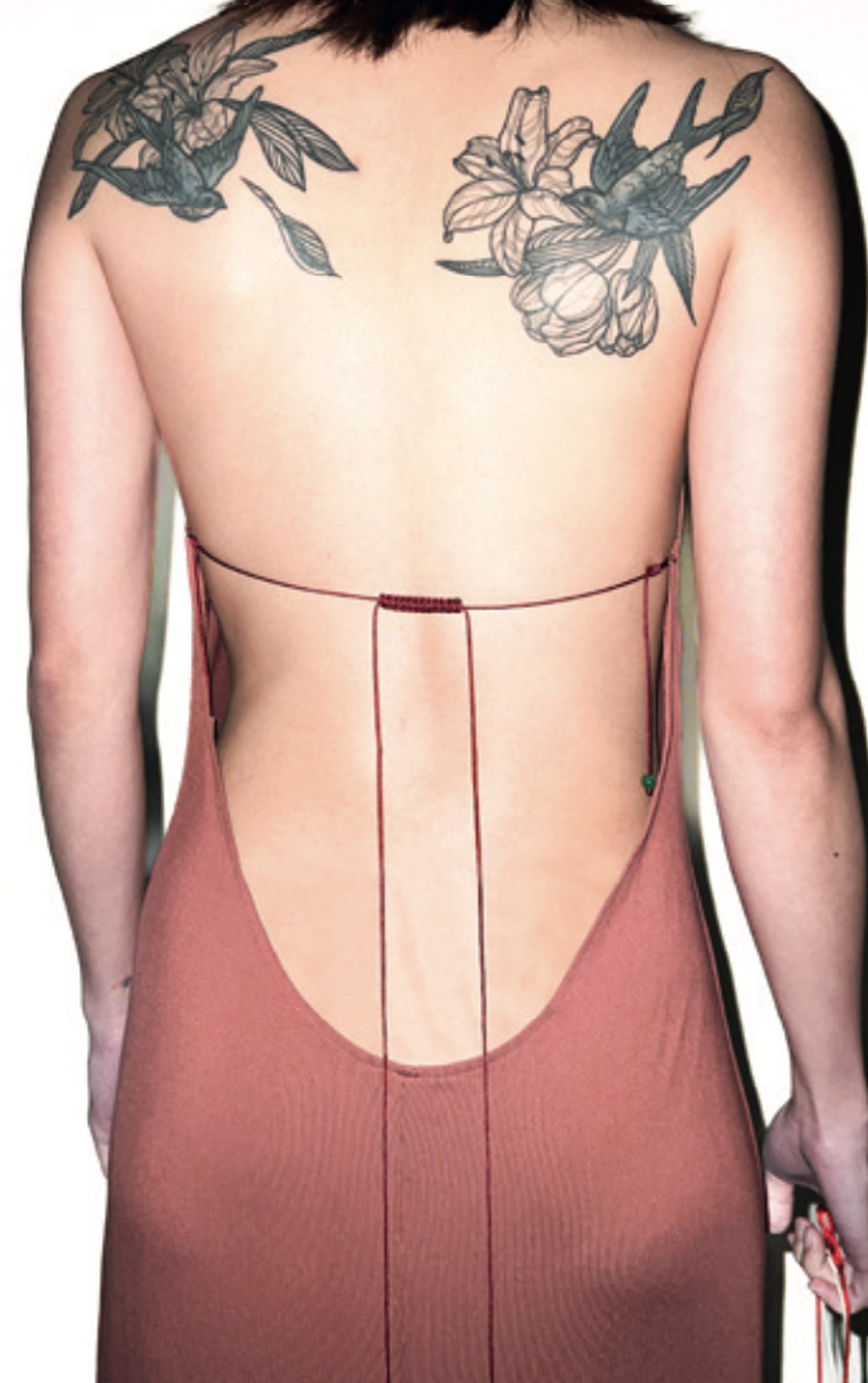 LUCKY KNOT HALTER NECK BACKLESS DRESS
