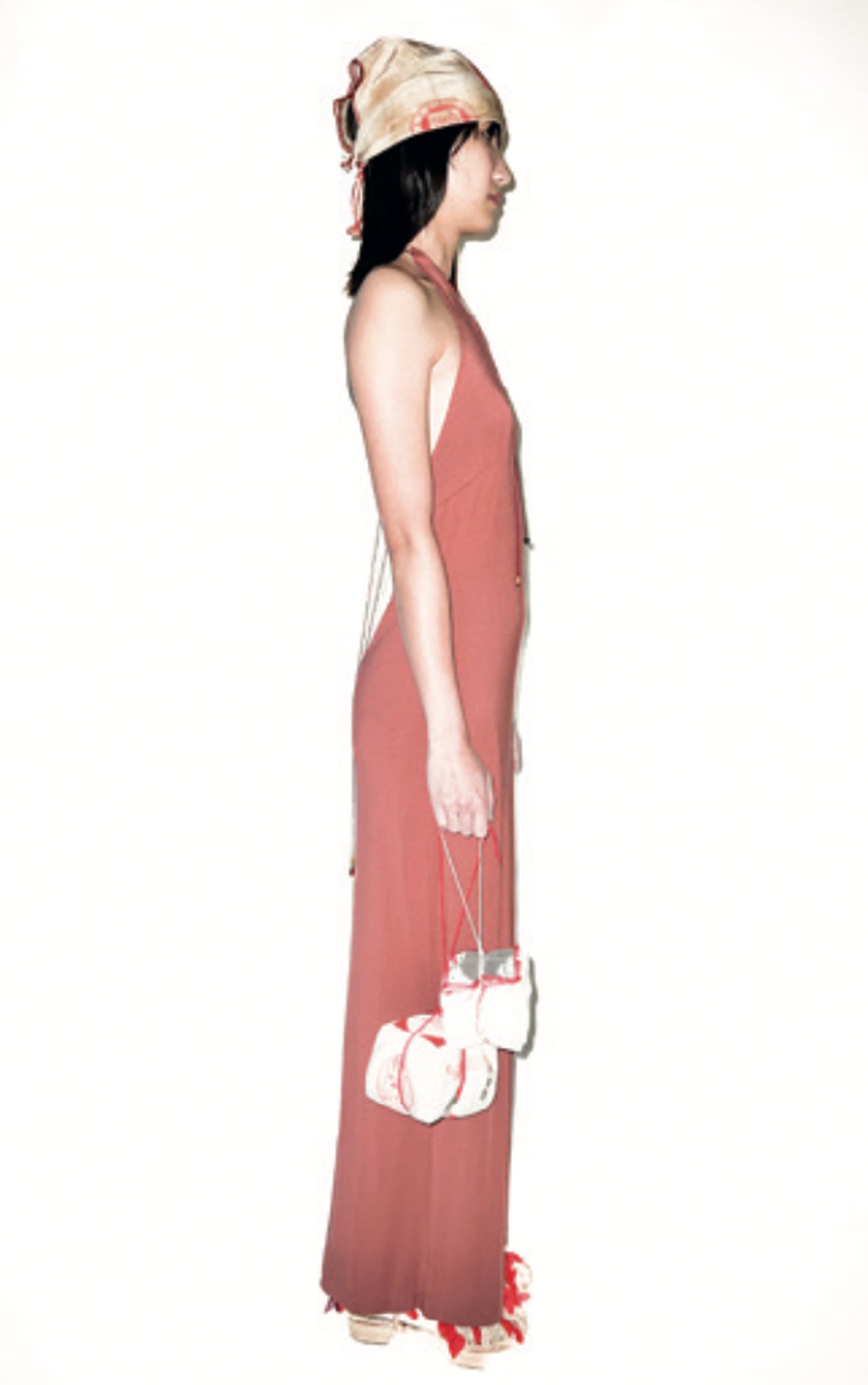 LUCKY KNOT HALTER NECK BACKLESS DRESS