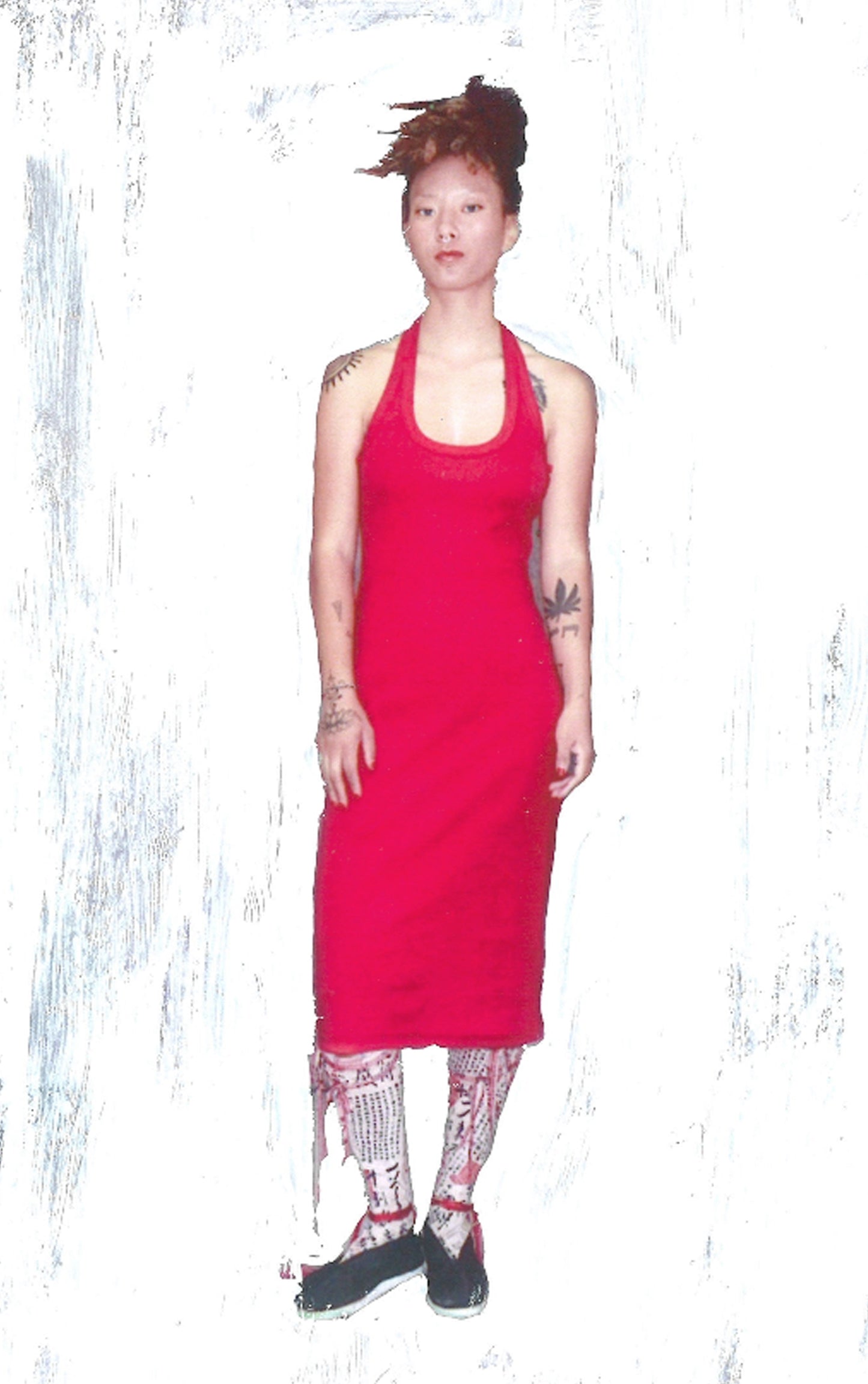 LUCKY KNOT RIB HALTER NECK DRESS