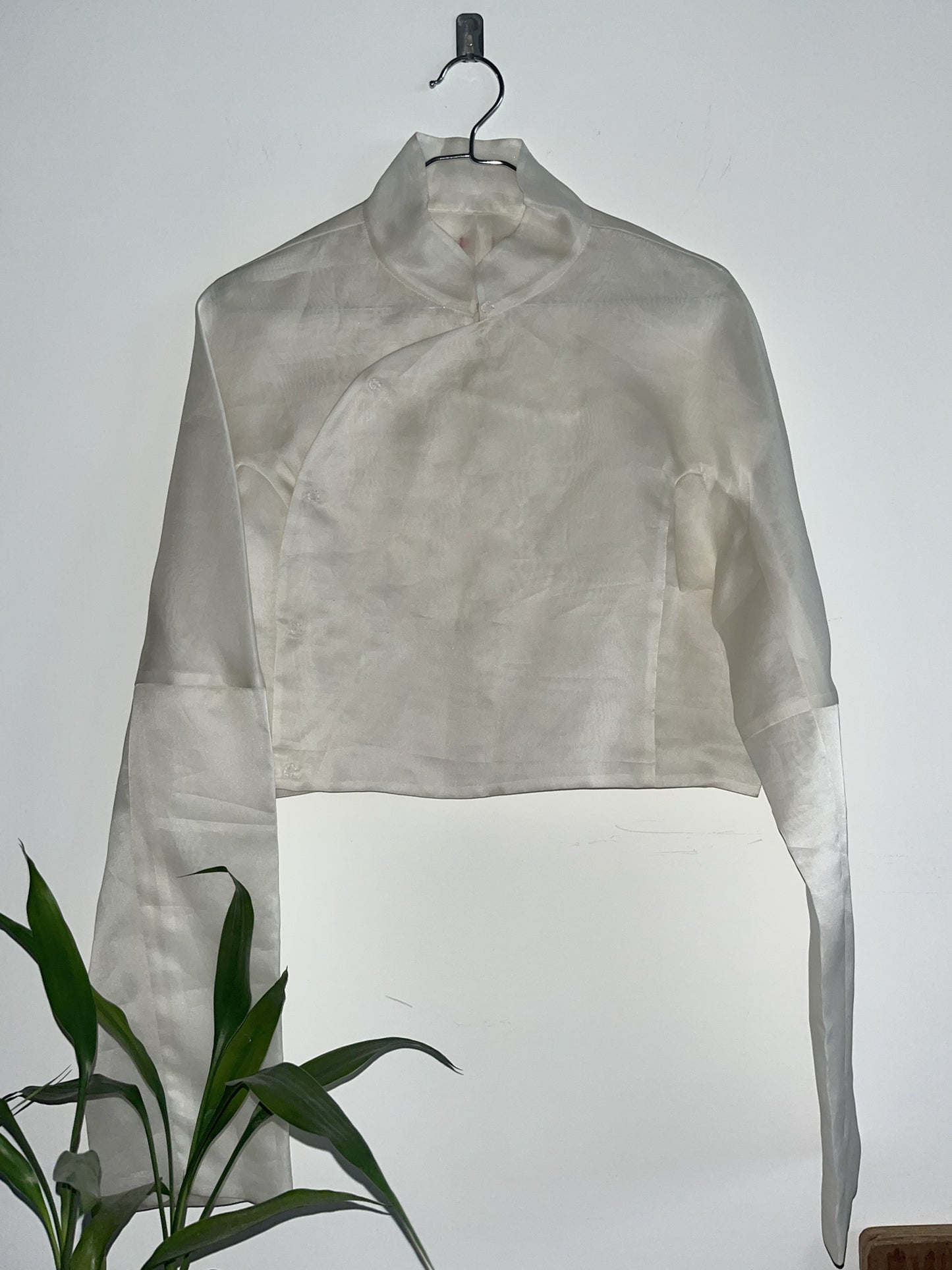 CROPPED SILK ORGANZA JACKET