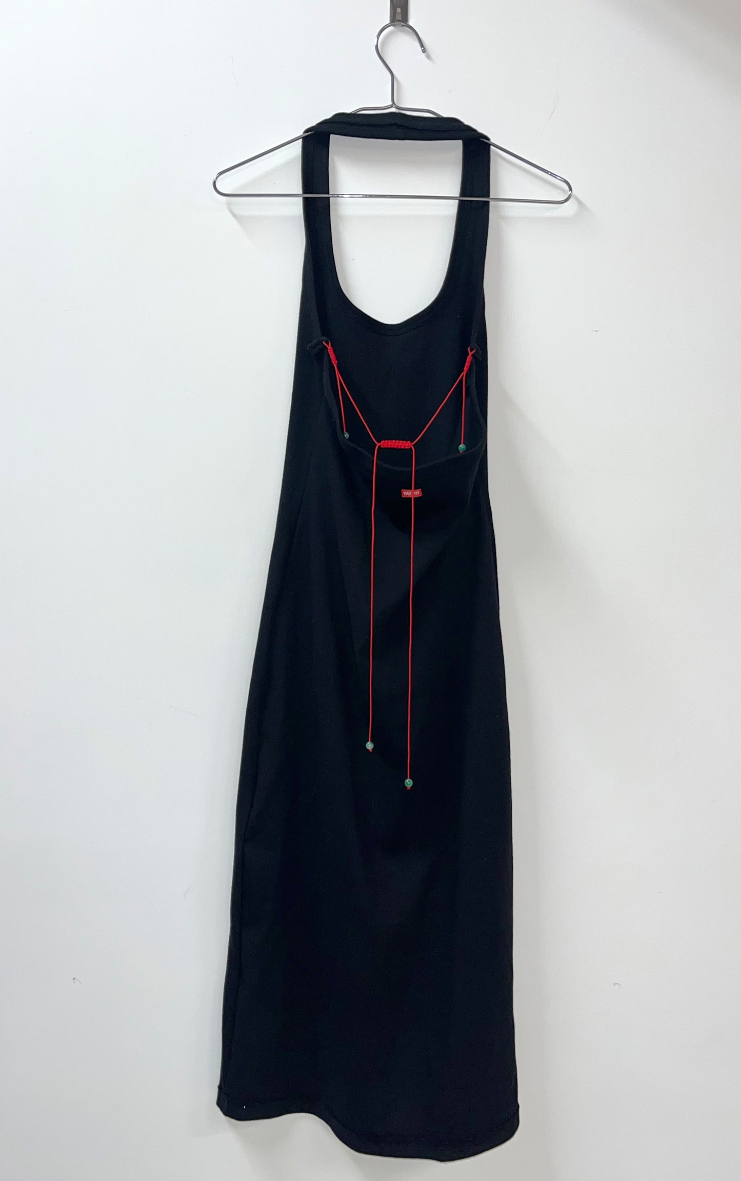 LUCKY KNOT RIB HALTER NECK DRESS