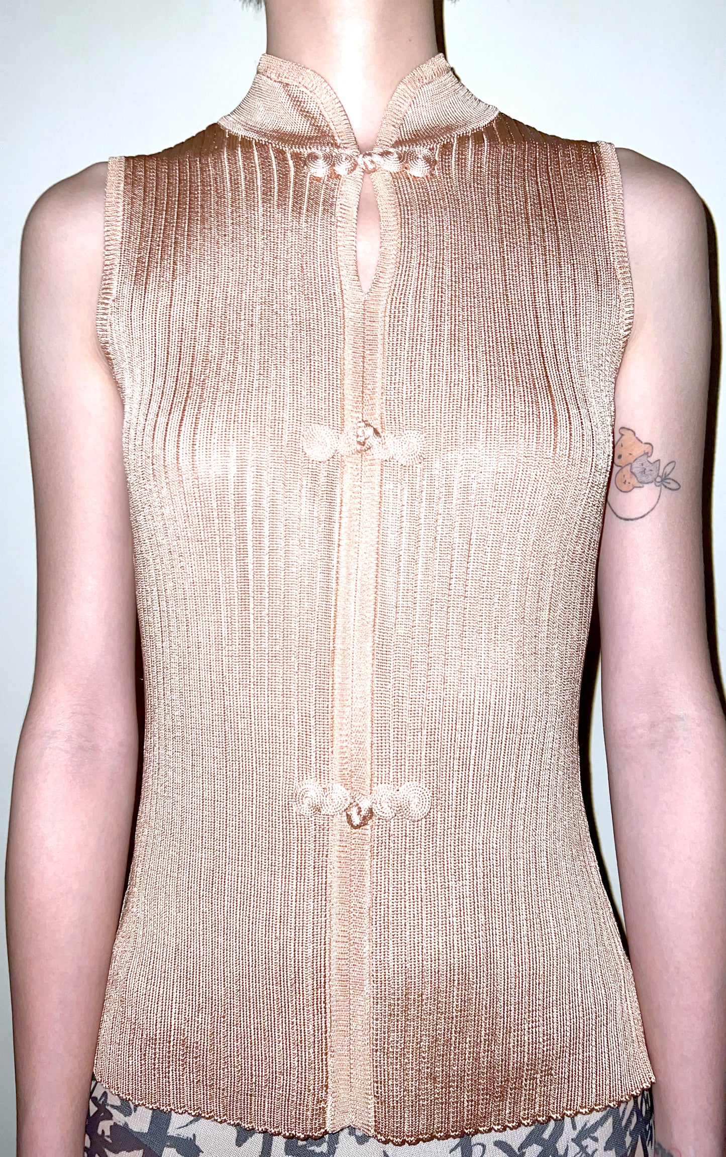 YAT PIT KNIT QIPAO VEST TOP